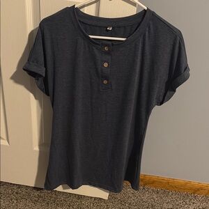 Casual Navy Blue Women's Top